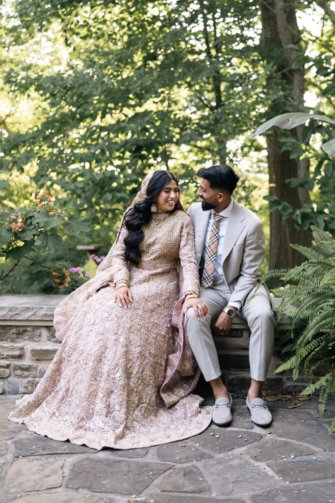 Sana and Khizar candid moment laughing together during wedding shoot