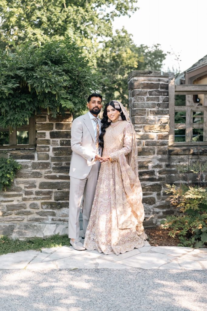 Khizar and Sana in romantic pose during wedding shoot Mississauga