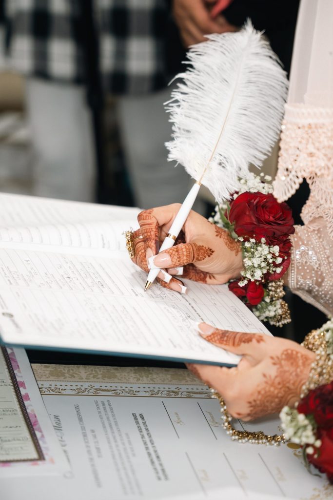Bride Sehar Nikah Document Signing Milton Ontario