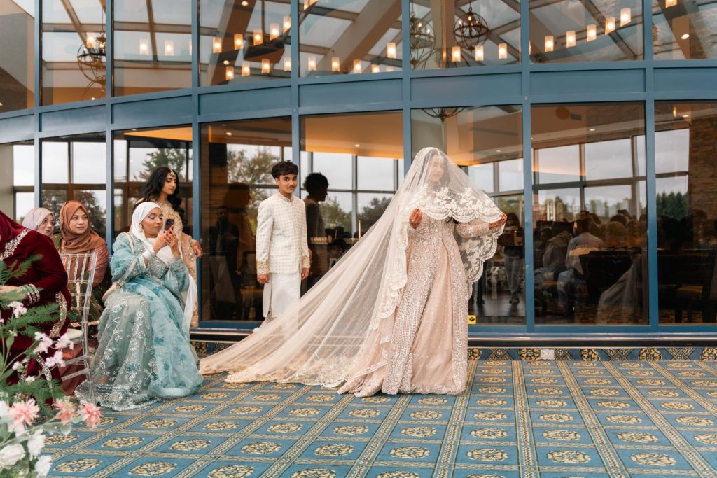 Bride at Nikkah venue with loved ones