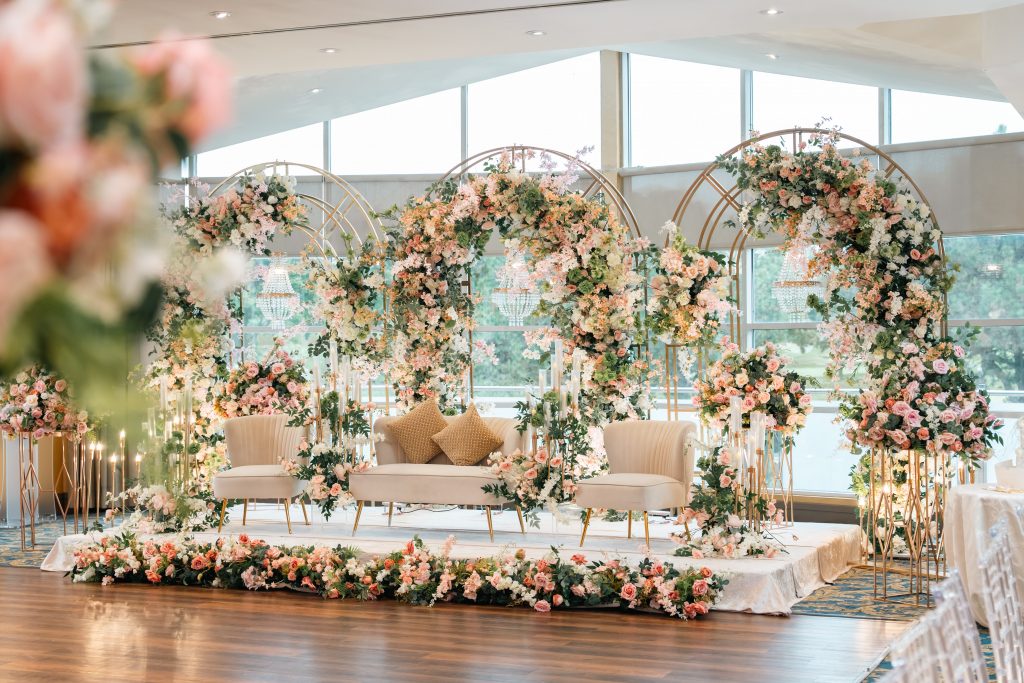 Muslim Nikkah ceremony floral stage decor Brampton