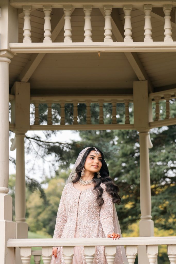 Muslim bride close-up portrait gazebo Nikkah Brampton