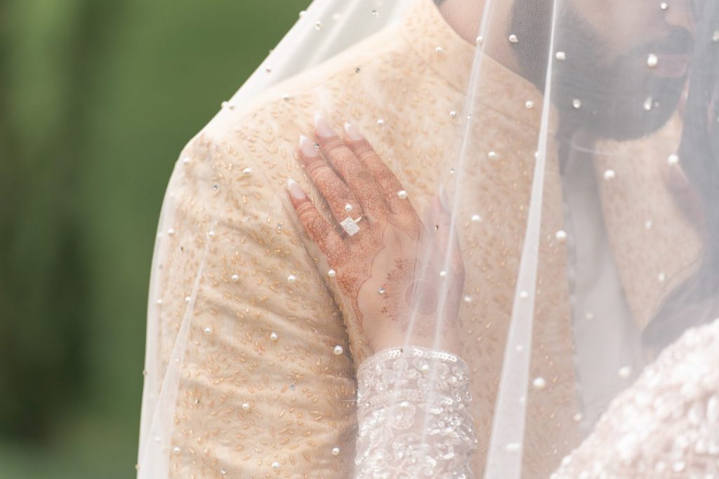 Muslim bride engagement ring mehndi detail Nikkah Brampton