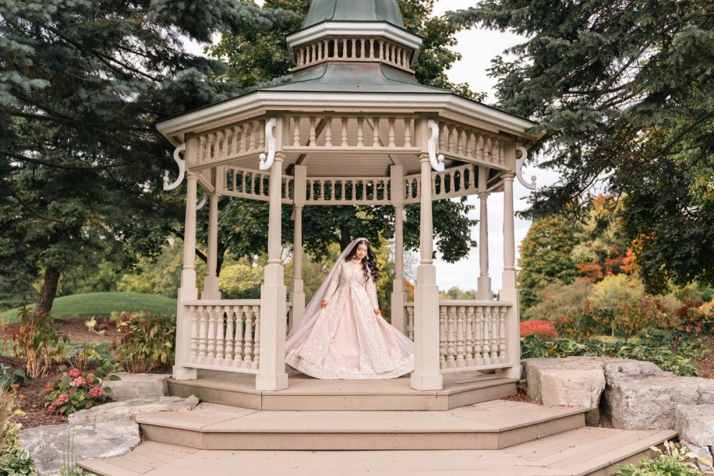 Muslim bride twirling gazebo Nikkah Lionhead Golf Club Brampton