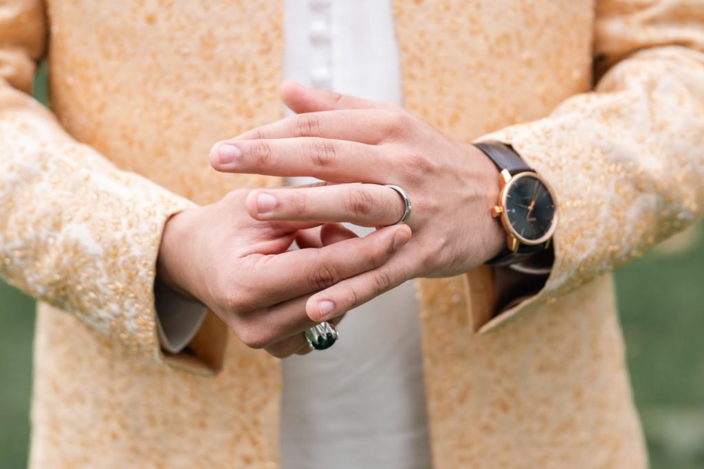 Muslim groom wedding ring close-up Nikkah Brampton