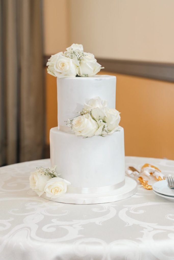 Muslim wedding white floral cake Nikkah Brampton