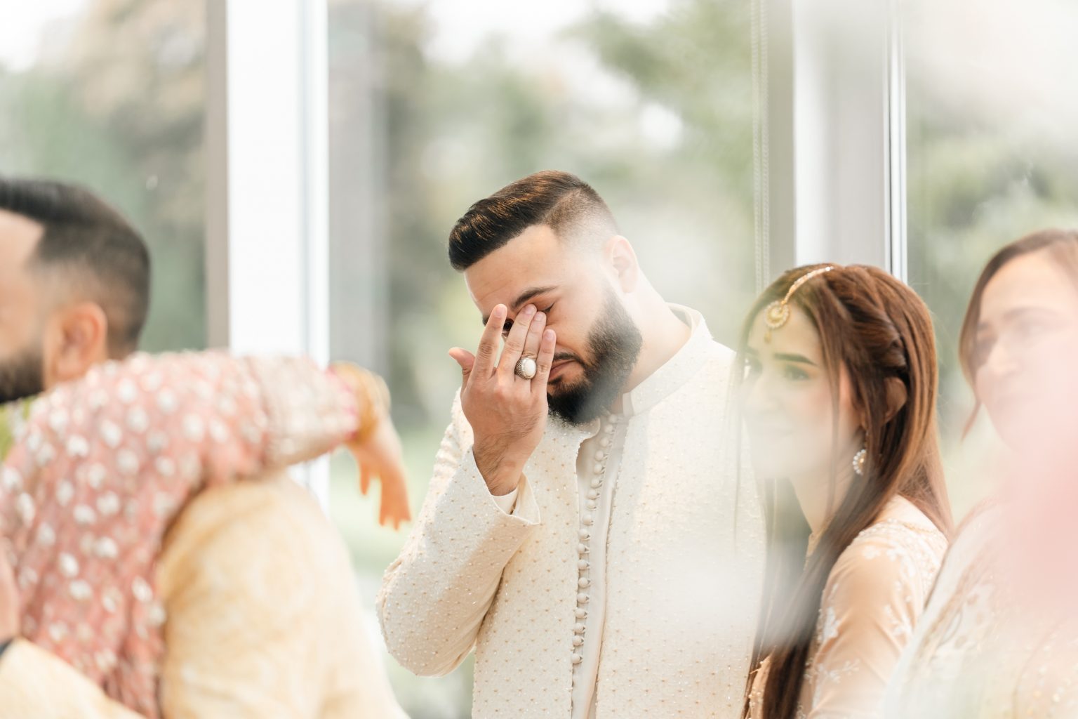 groom Hamza emotional after Nikkah ceremony with bride Shaza