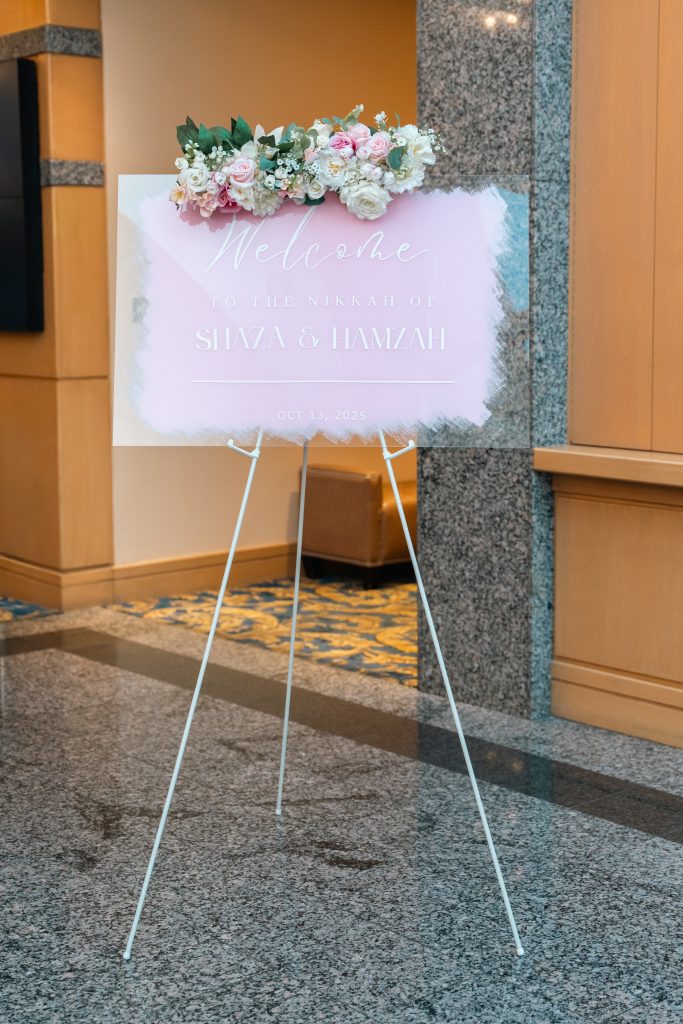 Shaza Hamza Muslim Nikkah welcome sign Brampton