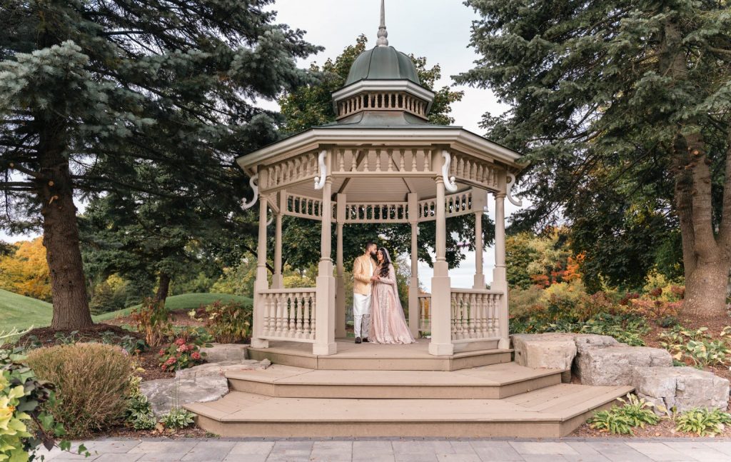 Shaza Hamza Muslim wedding gazebo portrait Lionhead Brampton
