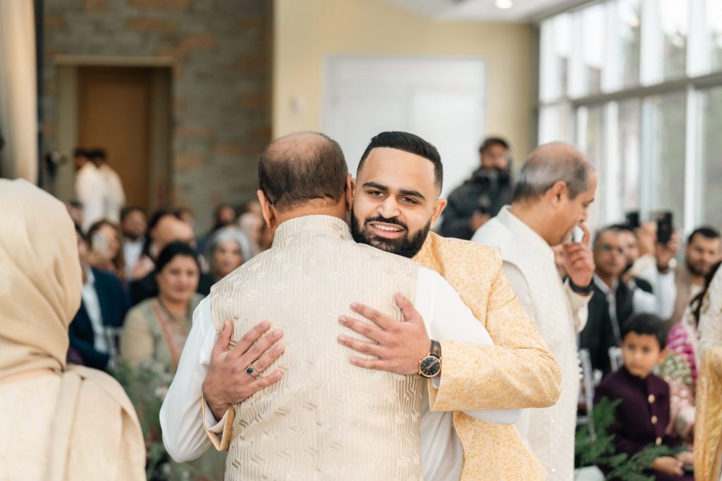 groom meeting guests after Nikkah ceremony