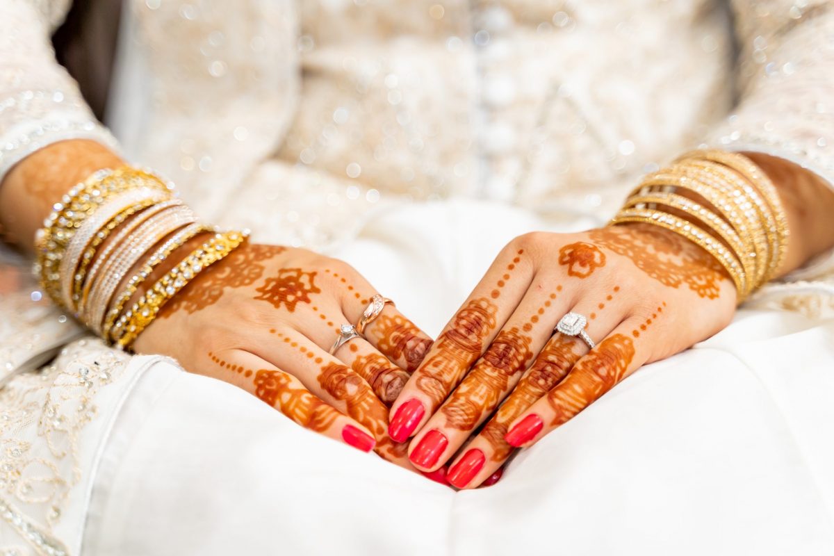 Mehndi on Bride Hands in Wedding